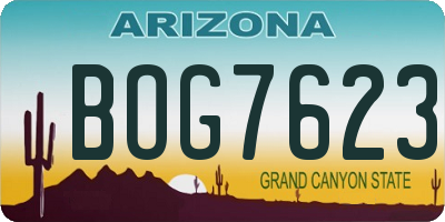 AZ license plate BOG7623