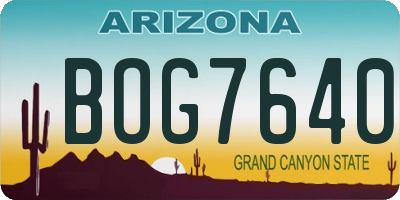 AZ license plate BOG7640