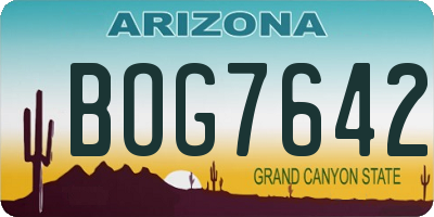AZ license plate BOG7642