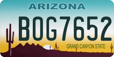 AZ license plate BOG7652