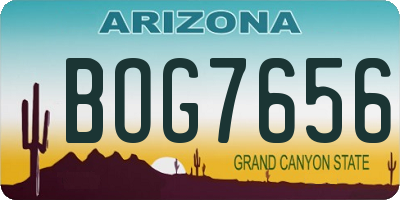 AZ license plate BOG7656
