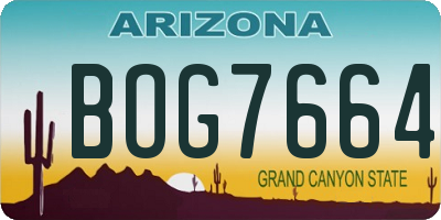 AZ license plate BOG7664