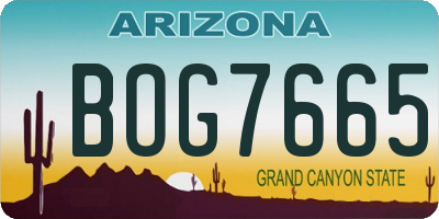 AZ license plate BOG7665