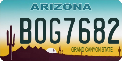 AZ license plate BOG7682