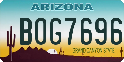 AZ license plate BOG7696
