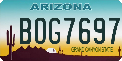 AZ license plate BOG7697