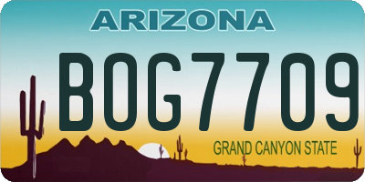 AZ license plate BOG7709