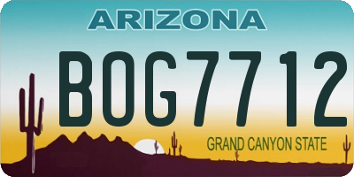 AZ license plate BOG7712