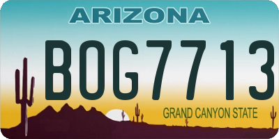 AZ license plate BOG7713