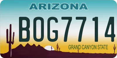 AZ license plate BOG7714