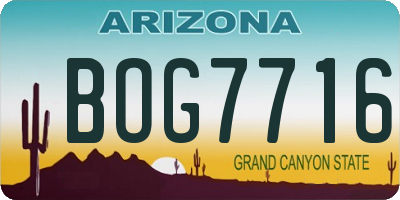 AZ license plate BOG7716