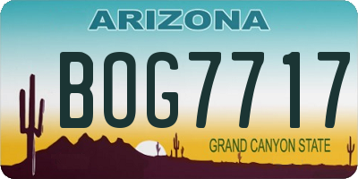 AZ license plate BOG7717