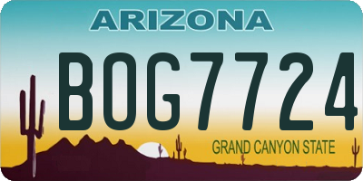 AZ license plate BOG7724