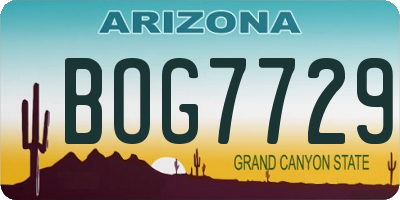 AZ license plate BOG7729