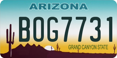 AZ license plate BOG7731