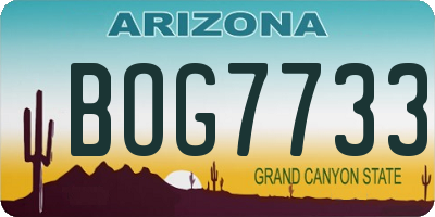 AZ license plate BOG7733