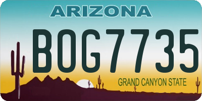 AZ license plate BOG7735