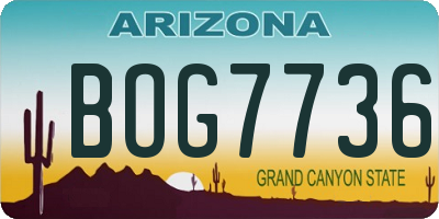 AZ license plate BOG7736
