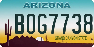 AZ license plate BOG7738