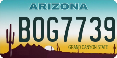 AZ license plate BOG7739