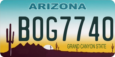 AZ license plate BOG7740