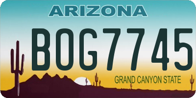AZ license plate BOG7745