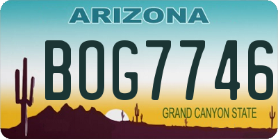 AZ license plate BOG7746