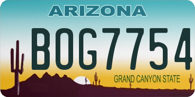 AZ license plate BOG7754