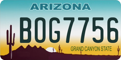 AZ license plate BOG7756