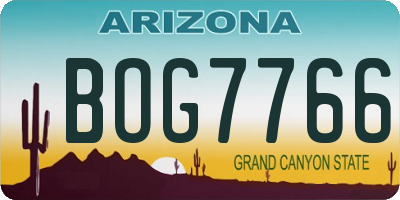 AZ license plate BOG7766