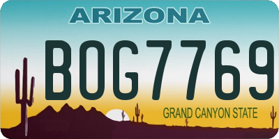 AZ license plate BOG7769
