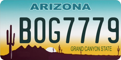 AZ license plate BOG7779
