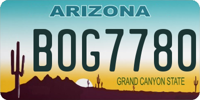 AZ license plate BOG7780