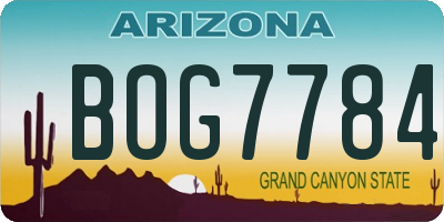AZ license plate BOG7784