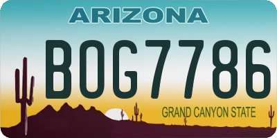 AZ license plate BOG7786
