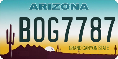 AZ license plate BOG7787
