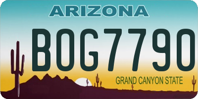 AZ license plate BOG7790