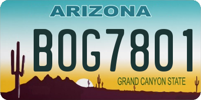 AZ license plate BOG7801