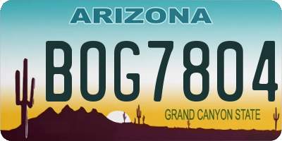 AZ license plate BOG7804