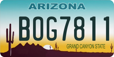 AZ license plate BOG7811