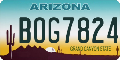 AZ license plate BOG7824