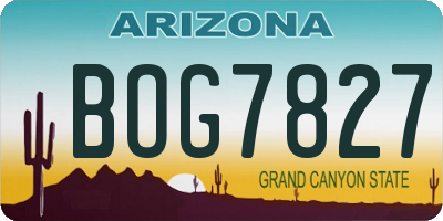 AZ license plate BOG7827