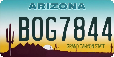 AZ license plate BOG7844