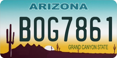 AZ license plate BOG7861