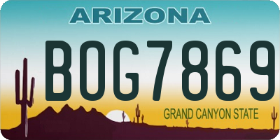AZ license plate BOG7869