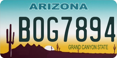 AZ license plate BOG7894