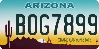 AZ license plate BOG7899