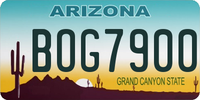 AZ license plate BOG7900