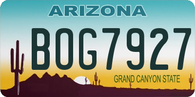 AZ license plate BOG7927