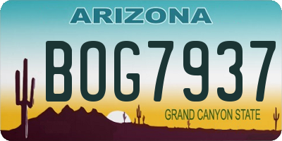 AZ license plate BOG7937